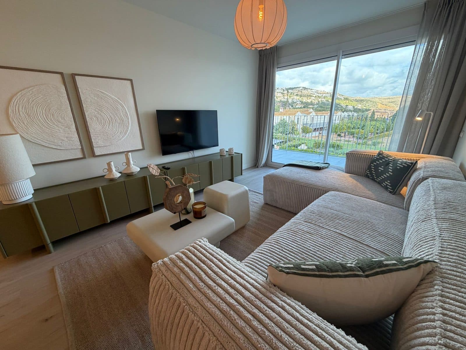 Bright open-plan living area